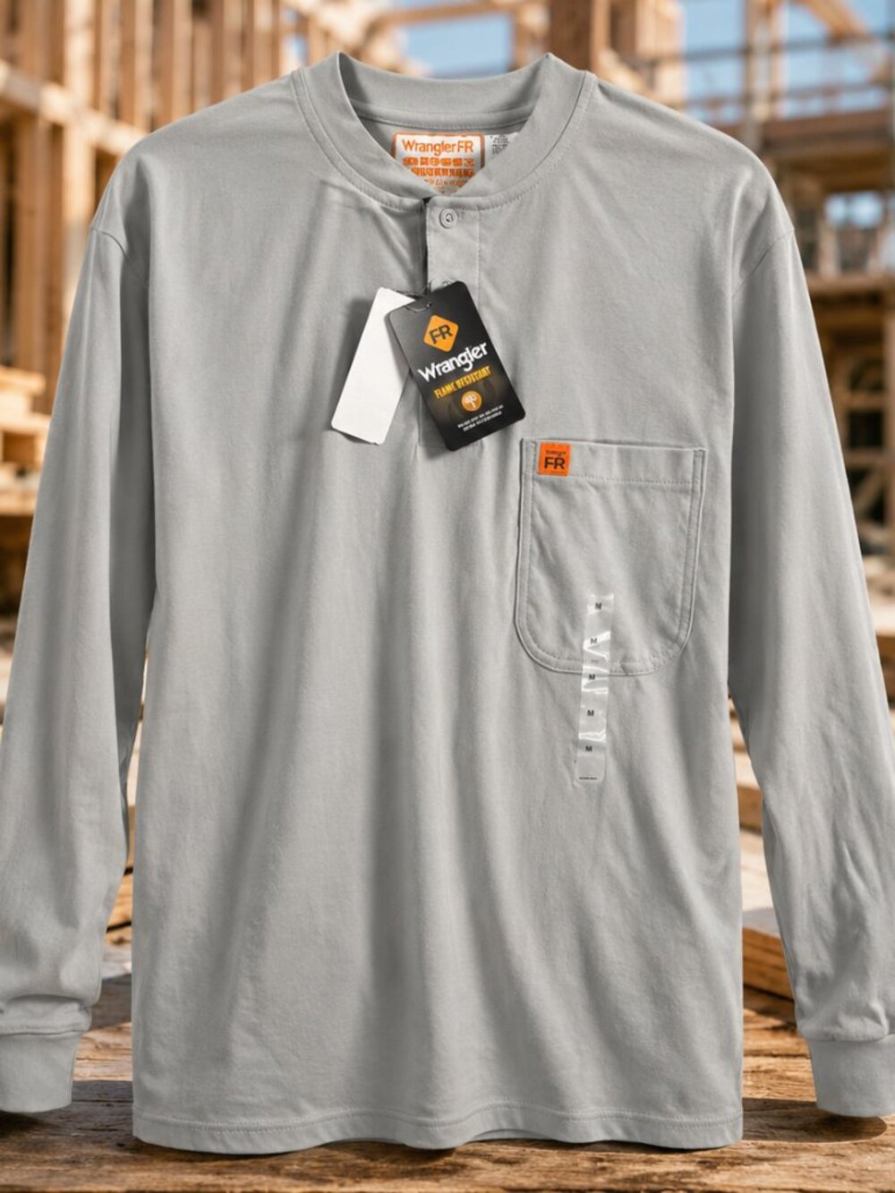 Wrangler FR3W8GY M Medium RIGGS Workwear HRC2 Flame Resistant Long Sleeve Shirt